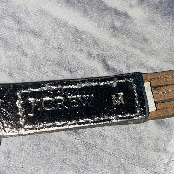 J. Crew Multi-Strand Skinny Leather Belt Size M Silver - Picture 4 of 9